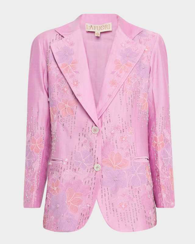 Vixen Vortex Floral Embellished Single-Breasted Jacket